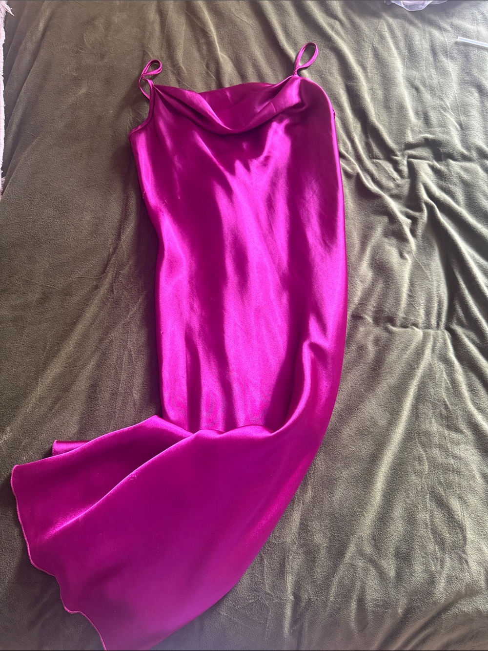 bebe Fuchsia Slip Midi Dress